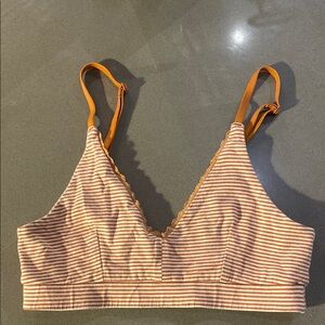 Pact Striped T-shirt Bralette with Adjustable Straps, Organic cotton, Size M